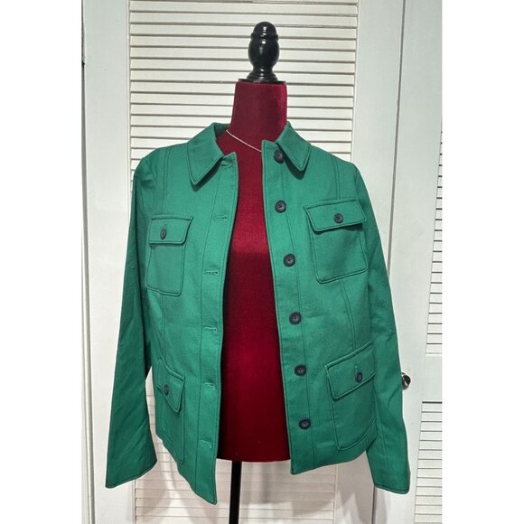 NWT Boden Women's Green Utility Jacket Button Multiple Pockets Size US 10 3223 - Picture 2 of 13